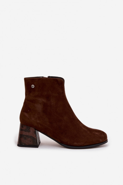 Pele de camurça Botas femininas Tem que serciejka K7202-02 CzekoladoParae Pele de camurça Botas femininas Tem que serciejka K7202-02 CzekoladoParae