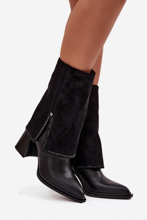 Pele Botas femininasEMyParainiętą CholeParaką aquecimento Tem que serciejka K7206-01 cor preta Pele Botas femininasEMyParainiętą CholeParaką aquecimento Tem que serciejka K7206-01 cor preta