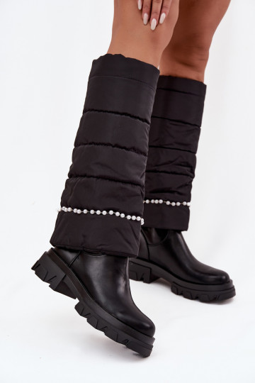 Botas longas aquecidas com contas, cor preta Irvette 2