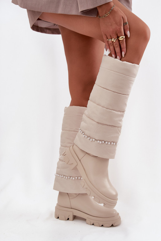 Botas quentes com miçangas cor de marfim Irvette Botas quentes com miçangas cor de marfim Irvette