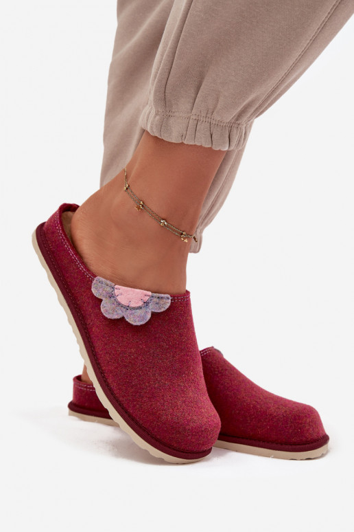 Chinelos Feminino Com uma flor Inblu CS000043 Borgonha Chinelos Feminino Com uma flor Inblu CS000043 Borgonha