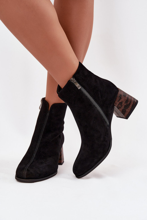 Pele de camurça Botas femininas Tem que serciejka K7202-01 cor preta