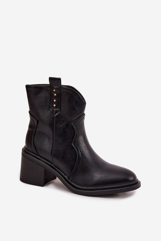 aquecimento Botas femininas com salto cor preta Brilynn aquecimento Botas femininas com salto cor preta Brilynn