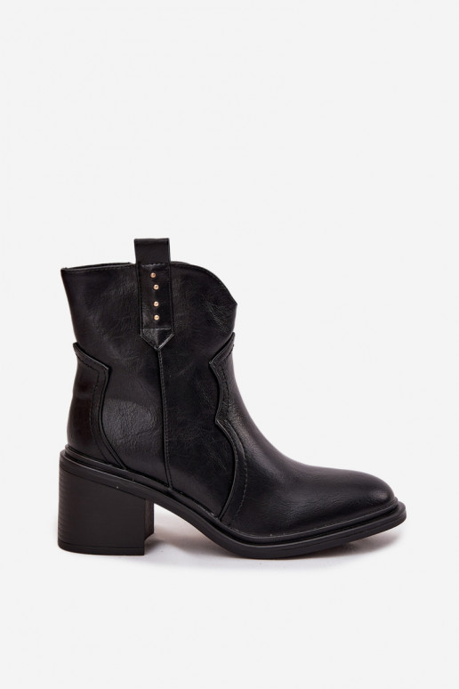 aquecimento Botas femininas com salto cor preta Brilynn aquecimento Botas femininas com salto cor preta Brilynn