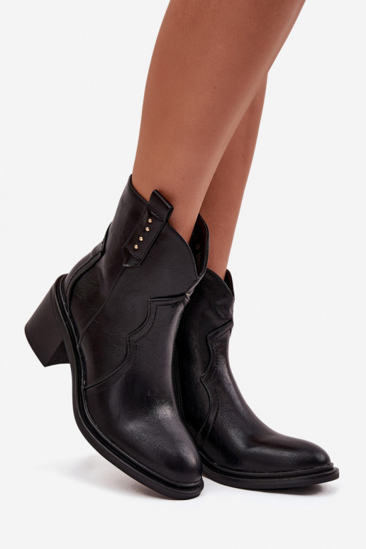 aquecimento Botas femininas com salto cor preta Brilynn aquecimento Botas femininas com salto cor preta Brilynn