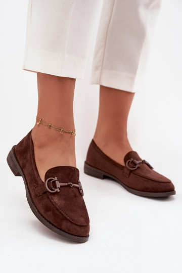 mocassins femininos Com decorações Detalem de camurça ecológicaoParae CzekoladoParae Ambria 2