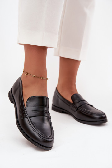 Mocassins Mocassins Feminino de couro ecológico cor preta Bessina 2