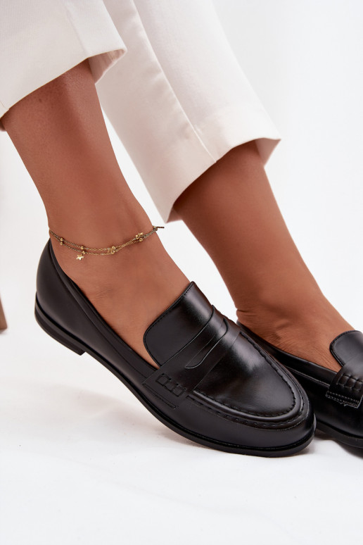 Mocassins Mocassins Feminino de couro ecológico cor preta Bessina Mocassins Mocassins Feminino de couro ecológico cor preta Bessina