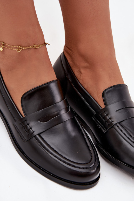Mocassins Mocassins Feminino de couro ecológico cor preta Bessina Mocassins Mocassins Feminino de couro ecológico cor preta Bessina