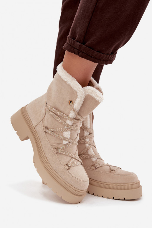 Botas de neve Feminino com aquecimento bege Irmara Botas de neve Feminino com aquecimento bege Irmara