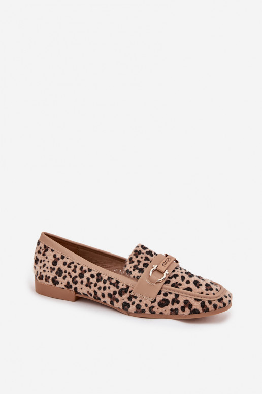 Mocassins Mocassins Feminino Com decorações Elemento com padrões de pele de leopardo bege Evelora Mocassins Mocassins Feminino Com decorações Elemento com padrões de pele de leopardo bege Evelora