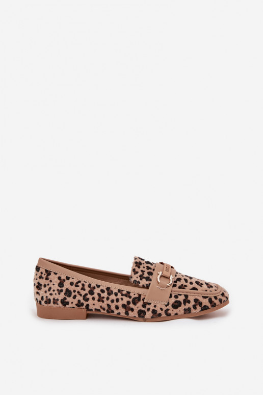 Mocassins Mocassins Feminino Com decorações Elemento com padrões de pele de leopardo bege Evelora Mocassins Mocassins Feminino Com decorações Elemento com padrões de pele de leopardo bege Evelora