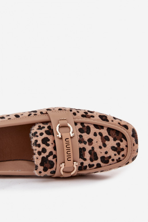 Mocassins Mocassins Feminino Com decorações Elemento com padrões de pele de leopardo bege Evelora Mocassins Mocassins Feminino Com decorações Elemento com padrões de pele de leopardo bege Evelora