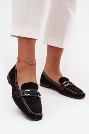 Mocassins Mocassins Feminino Com decorações Elemento cor preta Evelora