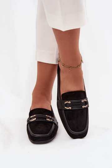 Mocassins Mocassins Feminino Com decorações Elemento cor preta Evelora 2