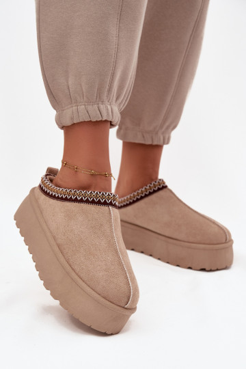 Botas de neve Feminino Com decorações Haftem bege Jenira 2