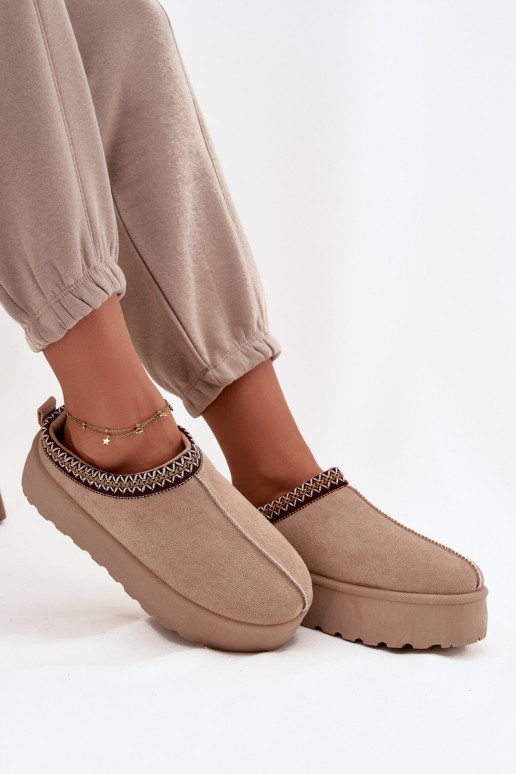 Botas de neve Feminino Com decorações Haftem bege Jenira