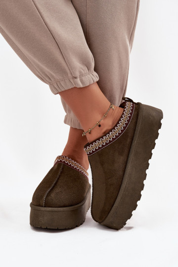 Botas de neve Feminino Com decorações Haftem cor cáqui Jenira 2