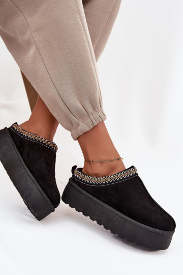 Botas de neve Feminino Com decorações Haftem cor preta Jenira