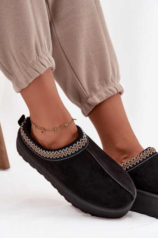 Botas de neve Feminino Com decorações Haftem cor preta Jenira