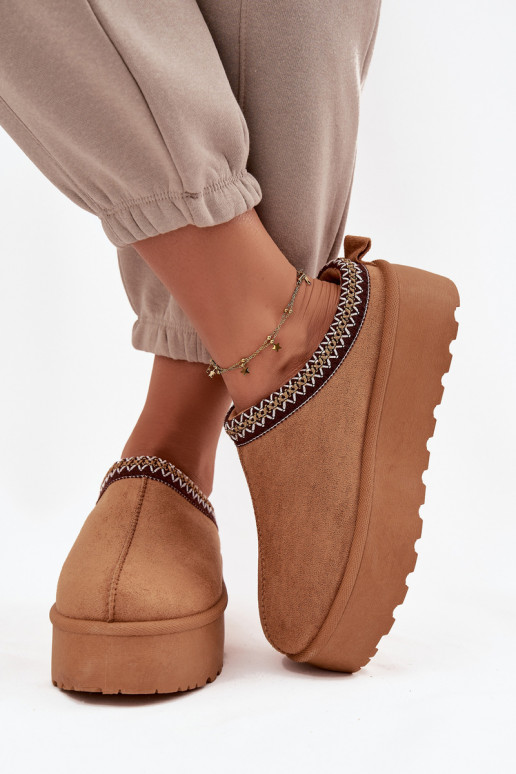 Botas de neve Feminino Com decorações Haftem cor marrom Jenira