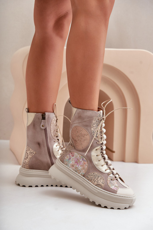 Pele Sapatos de camurça com uma plataforma aquecimento Tem que serciejka 06565-04 bege Pele Sapatos de camurça com uma plataforma aquecimento Tem que serciejka 06565-04 bege