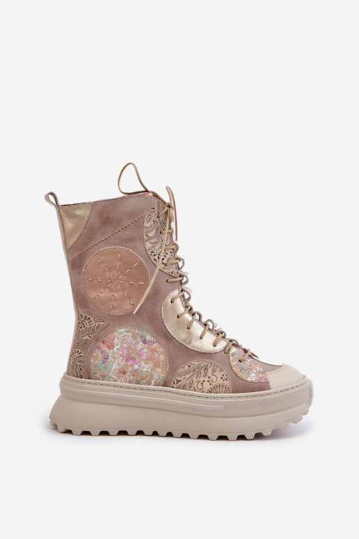 Pele Sapatos de camurça com uma plataforma aquecimento Tem que serciejka 06565-04 bege Pele Sapatos de camurça com uma plataforma aquecimento Tem que serciejka 06565-04 bege