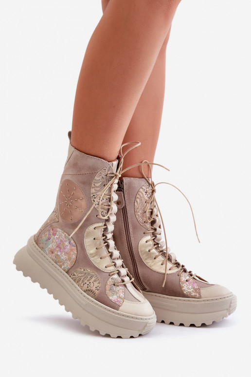 Pele Sapatos de camurça com uma plataforma aquecimento Tem que serciejka 06565-04 bege Pele Sapatos de camurça com uma plataforma aquecimento Tem que serciejka 06565-04 bege