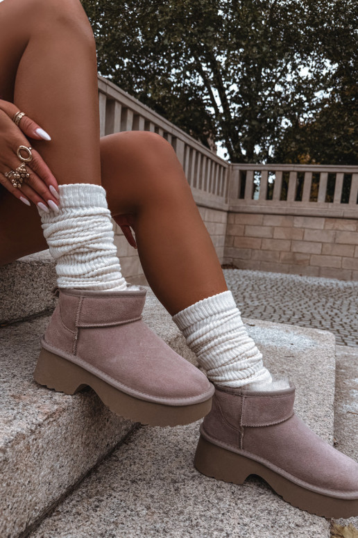 Botas de neve FemininoHabilitadoturalnego de camurçau aquecimento com pelo por dentro cor cáqui Milora Botas de neve FemininoHabilitadoturalnego de camurçau aquecimento com pelo por dentro cor cáqui Milora