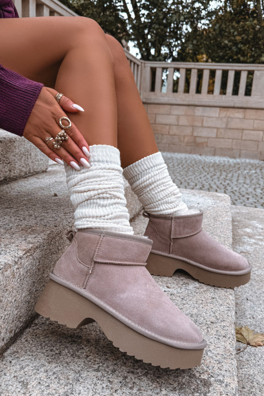 Botas de neve FemininoHabilitadoturalnego de camurçau aquecimento com pelo por dentro cor cáqui Milora Botas de neve FemininoHabilitadoturalnego de camurçau aquecimento com pelo por dentro cor cáqui Milora