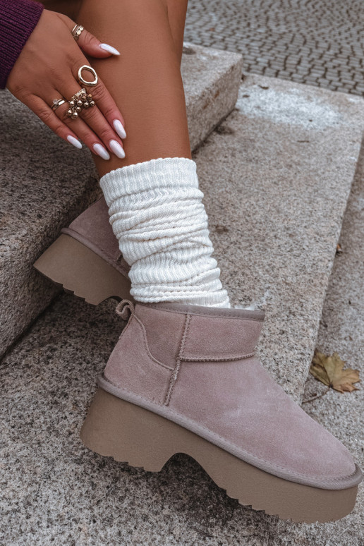 Botas de neve FemininoHabilitadoturalnego de camurçau aquecimento com pelo por dentro cor cáqui Milora Botas de neve FemininoHabilitadoturalnego de camurçau aquecimento com pelo por dentro cor cáqui Milora