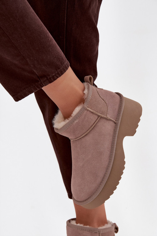 Botas de neve FemininoHabilitadoturalnego de camurçau aquecimento com pelo por dentro cor cáqui Milora Botas de neve FemininoHabilitadoturalnego de camurçau aquecimento com pelo por dentro cor cáqui Milora