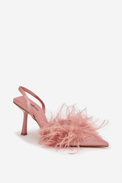 sapatos de salto alto com penas I Odkrytą Piętą cor rosa Belice sapatos de salto alto com penas I Odkrytą Piętą cor rosa Belice