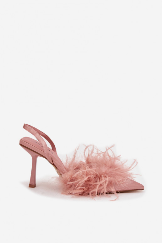 sapatos de salto alto com penas I Odkrytą Piętą cor rosa Belice sapatos de salto alto com penas I Odkrytą Piętą cor rosa Belice