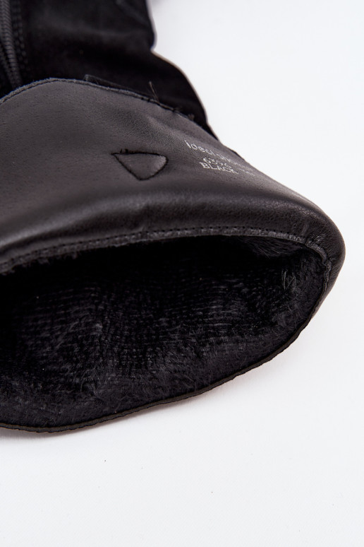 Pele de camurça botas estilo vaqueiro Feminino aquecimento cor preta Urselle Pele de camurça botas estilo vaqueiro Feminino aquecimento cor preta Urselle