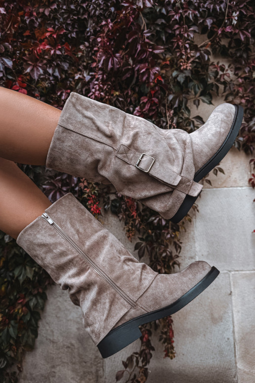botas femininasEMyParainiętą CholeParaką Meio da panturrilha com fivelas cor cáqui Minelle botas femininasEMyParainiętą CholeParaką Meio da panturrilha com fivelas cor cáqui Minelle