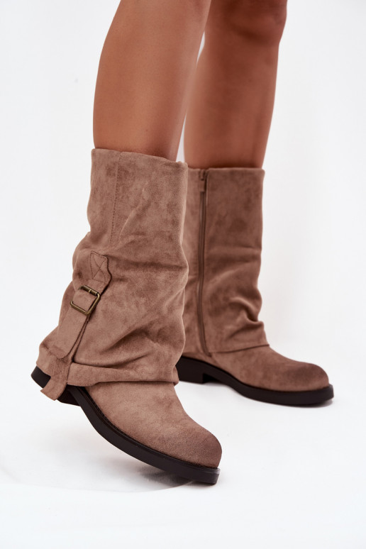 botas femininasEMyParainiętą CholeParaką Meio da panturrilha com fivelas cor cáqui Minelle botas femininasEMyParainiętą CholeParaką Meio da panturrilha com fivelas cor cáqui Minelle