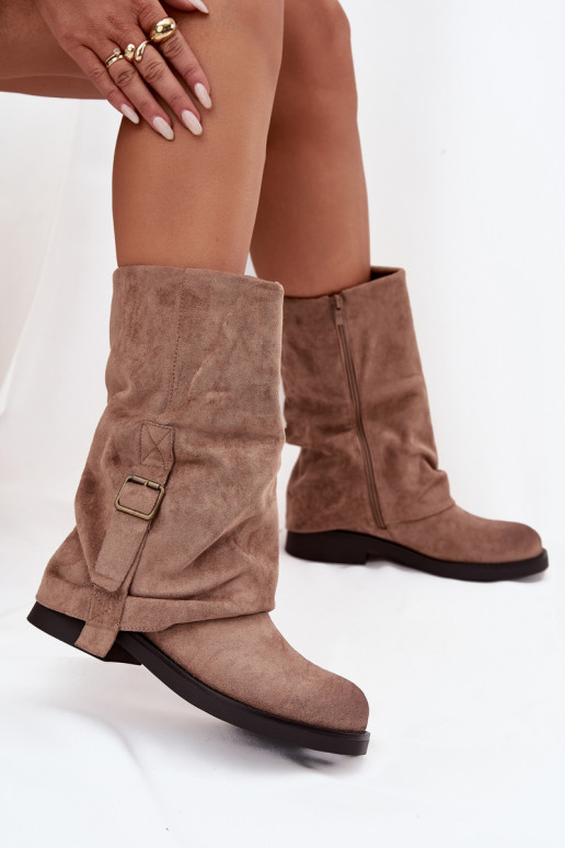 botas femininasEMyParainiętą CholeParaką Meio da panturrilha com fivelas cor cáqui Minelle botas femininasEMyParainiętą CholeParaką Meio da panturrilha com fivelas cor cáqui Minelle