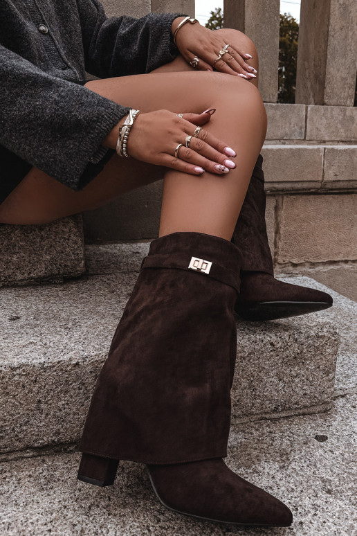 aquecimento Botas femininas com salto decorado CzekoladoParae Luvielle aquecimento Botas femininas com salto decorado CzekoladoParae Luvielle