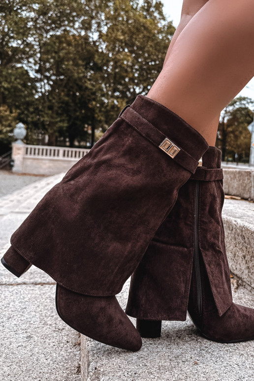 aquecimento Botas femininas com salto decorado CzekoladoParae Luvielle aquecimento Botas femininas com salto decorado CzekoladoParae Luvielle