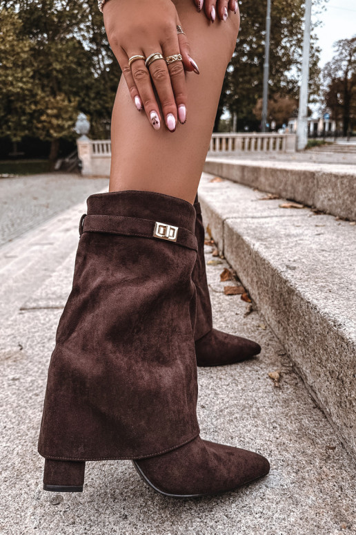 aquecimento Botas femininas com salto decorado CzekoladoParae Luvielle aquecimento Botas femininas com salto decorado CzekoladoParae Luvielle