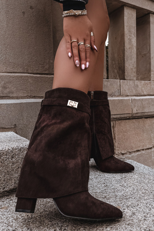 aquecimento Botas femininas com salto decorado CzekoladoParae Luvielle aquecimento Botas femininas com salto decorado CzekoladoParae Luvielle