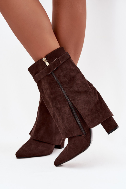 aquecimento Botas femininas com salto decorado CzekoladoParae Luvielle aquecimento Botas femininas com salto decorado CzekoladoParae Luvielle