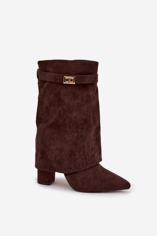 aquecimento Botas femininas com salto decorado CzekoladoParae Luvielle aquecimento Botas femininas com salto decorado CzekoladoParae Luvielle