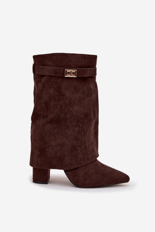 aquecimento Botas femininas com salto decorado CzekoladoParae Luvielle aquecimento Botas femininas com salto decorado CzekoladoParae Luvielle