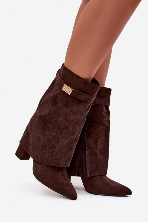 aquecimento Botas femininas com salto decorado CzekoladoParae Luvielle aquecimento Botas femininas com salto decorado CzekoladoParae Luvielle