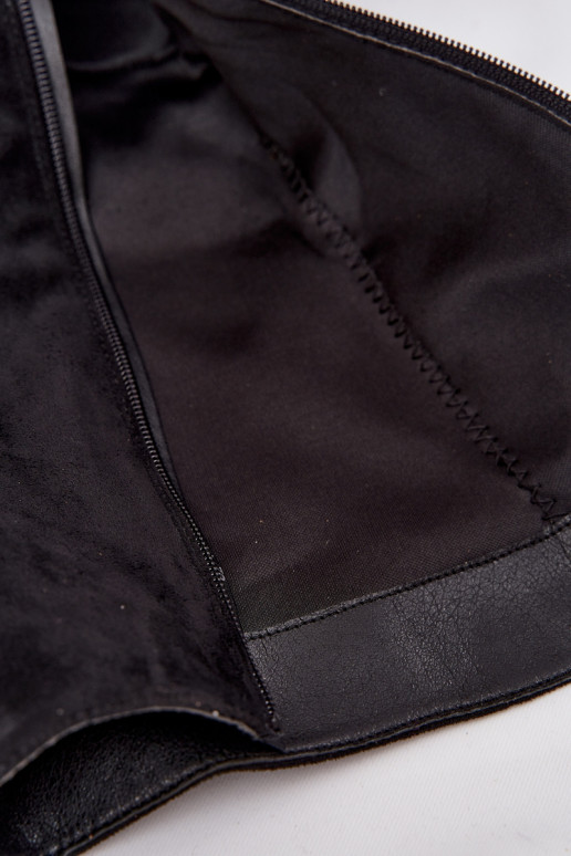 botas femininas Com top enrolado I com fivelas cor preta Ophelis