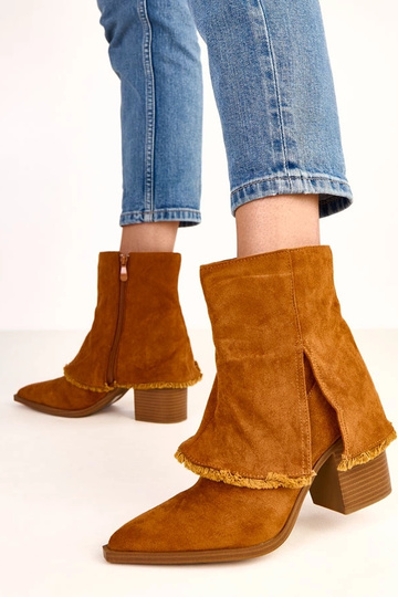 Botins marrons de salto com cano dobrado Felicia 2