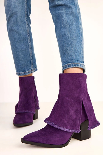 Botins roxos de salto com cano dobrado Felicia 2