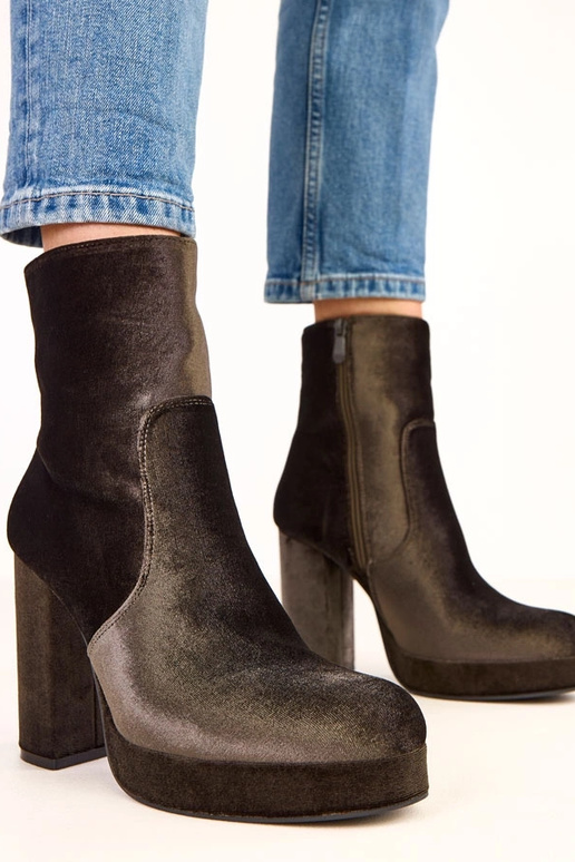 Botins verdes brilhantes de salto Asanda Botins verdes brilhantes de salto Asanda